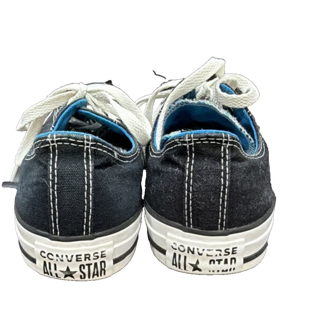 Converse Double Tongue Chuck Taylor Low Tops Women 7 Men 5 Black Blue